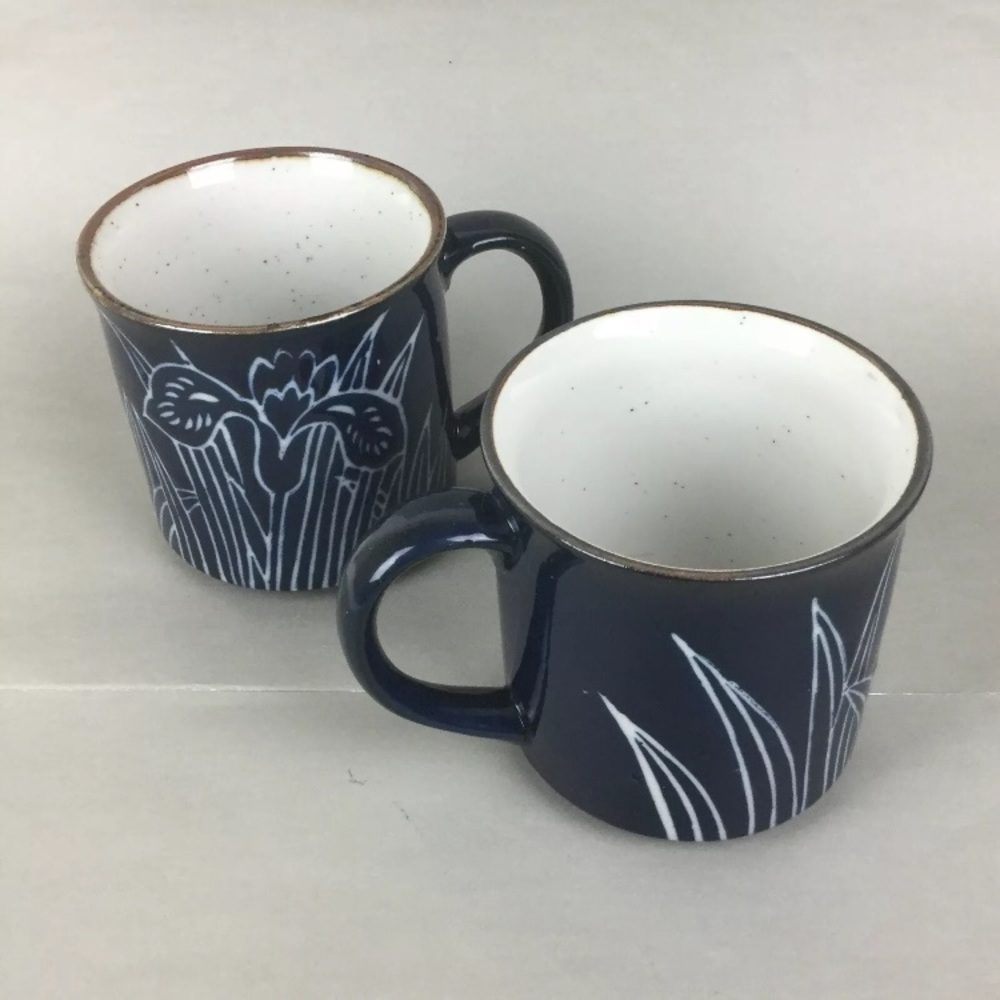 Iris Flower Mugs Mid Century Modern